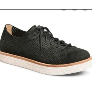 Kork-Ease Black Suede Tie Shoes Size 7.5